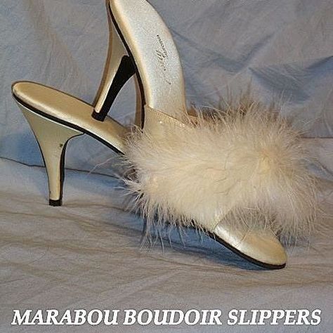 slippers1-480x480 Vintage Boudoir Slippers We Adore Feather Slippers, History Fashion, High Heel Slippers, High Heel Mules, Fancy Shoes, Heel Slippers, Outfits With Hats, Fashion High Heels, Top 50