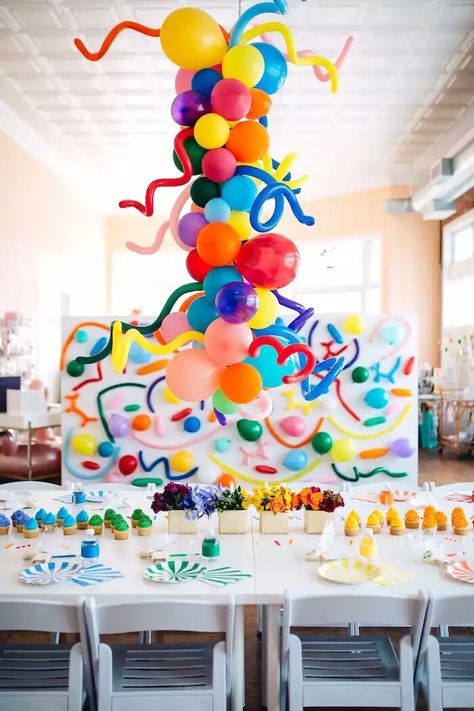 Art Party For Kids, Art Party Ideas, Color Me Happy, Colorful Birthday Party, Painting Birthday, Color Party, Art Birthday Party, Birthday Party Theme Decorations, Rainbow Birthday Party