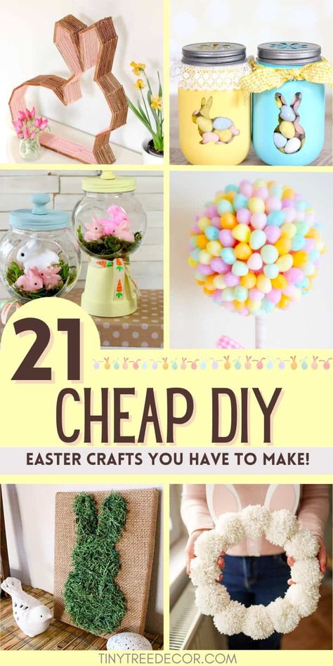 21 Cheap DIY Dollar Store Easter Crafts Easter Centerpieces Diy Dollar Tree, Dollar Store Easter Crafts, Easter Crafts Dollar Store, Diy Easter Decor, Easter Centerpieces Diy, Homemade Decorations, Easter Decor Ideas, Easter Tree Ornaments, Easter Crafts For Adults