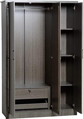 Wardrobe With Mirror, Three Door Wardrobe, 3 Door Wardrobe, Triple Wardrobe, Flat Pack Furniture, Mirrored Wardrobe, Large Closet, Simple Aesthetic, Wardrobe Doors