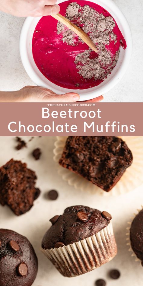 Beet Muffins Healthy, Beet Baking Recipes, Beetroot Chocolate Muffins, Beet Chocolate Cake, Beetroot Bread Recipes, Beet Muffins For Kids, Beet Recipes Dessert, Beets For Breakfast, Recipes Using Beets