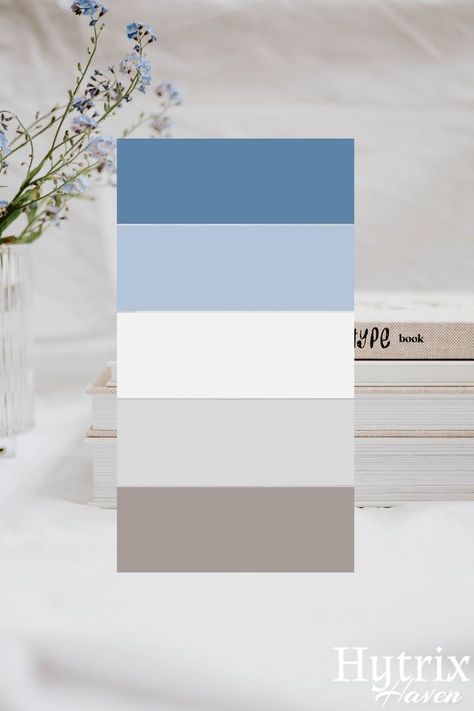 Light Blue Brown And White Bedroom, Colors That Match Light Blue, Powder Blue Pallette, Bedroom Ideas Light Blue And Gray, Light Blue And Gray Color Palette, Blue White Gray Color Palette, Blue And White Color Combinations, Blue Grey Beige Color Scheme, Blue Gray Color Palette Colour Schemes