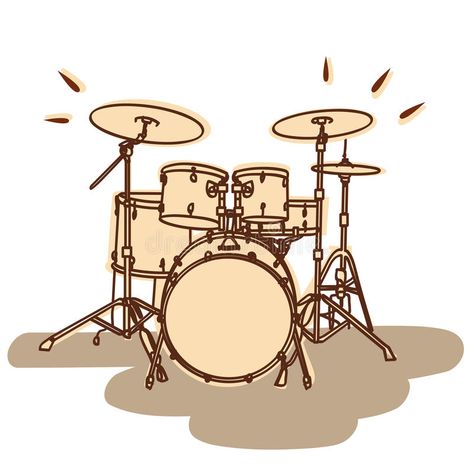 Drum set vector. Illustrations of a drum kit isolated on white   vector eps file , #SPONSORED, #Illustrations, #drum, #vector, #Drum, #set #ad Drums Illustration, File Illustration, Line Texture, Drum Kit, Drum Set, Drum Kits, Retro Illustration, Vector Stock, Adult Coloring Books