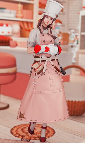 Sweet Baker | Eorzea Collection Baker Character Design, Tv Head Oc, Baker Outfit, Glam Ideas, Ffxiv Glamour, Final Fantasy Artwork, Eorzea Collection, Final Fantasy Art, Gaming Stuff