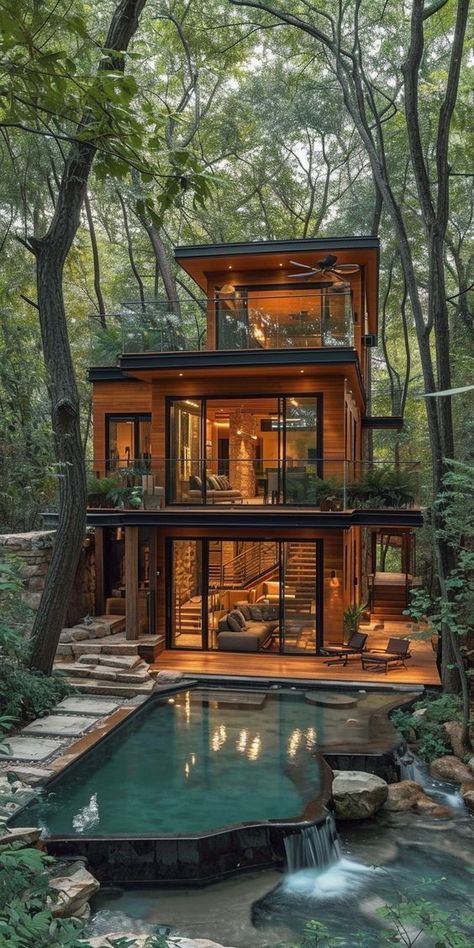 ✸This Old Stomping Ground✸ Dream House Nature, Natural House Design, Nature House Design, Home In Nature, Cabin Designs, Beautiful Small Homes, Best Home Design, Modern Small House Design, Dream Life House