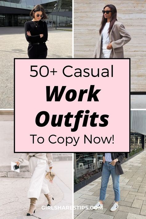 Why settle for boring work attire when you can look stylish and professional? Explore this post of casual work outfits to keep you polished and fashion-forward! | casual work outfits | business casual outfits for women | casual work outfits summer | casual work outfits winter | casual work outfits women | casual work outfits jeans | casual work outfits jeans office wear | casual work outfits spring | casual work outfits plus size | business casual outfits for work | casual work outfit Work Outfits Jeans Office, Casual Work Outfits Jeans, Winter Casual Work Outfits, Casual Work Outfits Plus Size, Work Outfits Jeans, Casual Work Outfit Winter, Work Outfits Women Professional, Business Casual Jeans, Office Outfits Women Casual