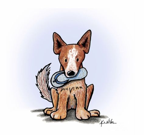 Cattle Dog Drawing, Red Heeler Dog, Aussie Cattle Dog, Animal Templates, Red Heeler, Dog Crafts, Australian Animals, Dog Illustration, Blue Heeler