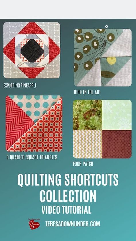 Quilting shortcuts collection video tutorial Quilting Shortcuts, Pineapple Quilt Pattern, Quilt Tutorial Video, Patchwork Tutorial, Pineapple Quilt, Quick Quilt, Quilting Videos, Quilt Stitching, Easy Quilts