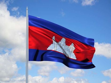 Flag of cambodai Download Cambodian Flag, Phnom Penh City, Cambodia Flag, Cambodia Beaches, Blue Combination, World Flags, Cambodian Art, Different Flags, Countries And Flags