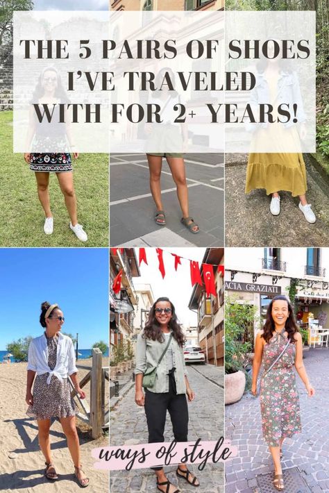 5 Best Shoes For Travel (The Ones I've Traveled With For 2 Years!) Comfortable Shoes For Travel, Comfy Travel Shoes, What To Pack For Vacation, Best Shoes For Travel, Latin Fashion, Cap Toe Shoes, Casual Summer Outfits For Women, European Summer Outfits, Travel Capsule Wardrobe