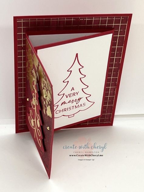 Christmas Cards Stampin Up Ideas, Stampinup Christmas Cards, Xmas Card Craft, Card Making Ideas For Beginners, Trees Cards, Decorated Trees, Decorative Trees, Handmade Cards Diy, 2025 Spring