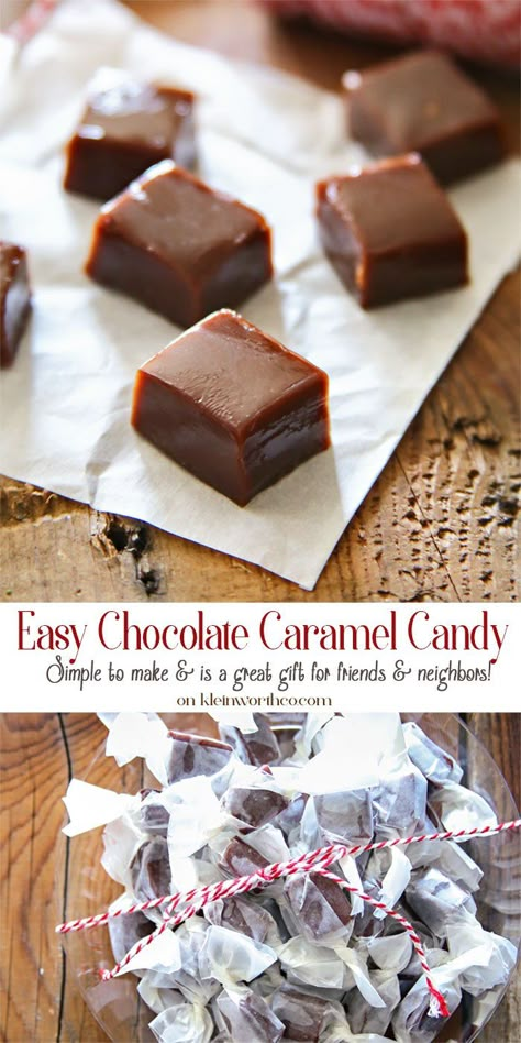 Chocolate Caramels Recipe, Chocolate Caramel Candy, Christmas Candy Easy, Easy Christmas Candy Recipes, Candy Recipe, Candy Recipes Homemade, Christmas Candy Recipes, Caramel Candy, Caramel Recipes