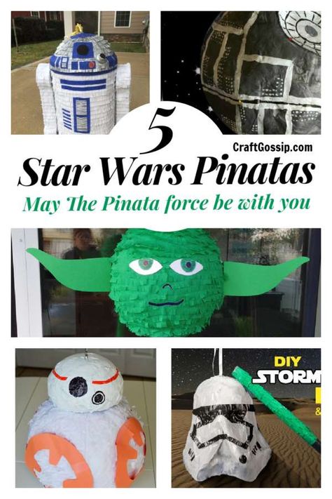 Star Wars Piñata, Diy Star Wars Pinata, Star Wars Party Games Kids, Star Wars Bday Party Games, Adult Star Wars Birthday Party Games, Star Wars Pinata, Diy Party Themes, Star Wars Party Decorations, Star Wars Party Food