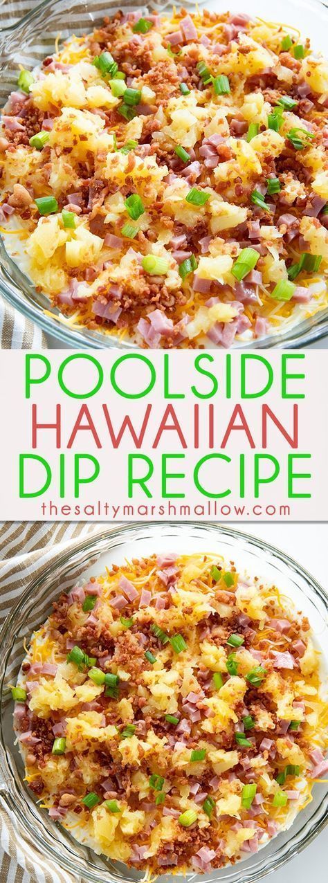 Hawaiian Dip, Summer Dip Recipes, Summer Dip, Pineapple Ham, Cheese Cheddar, Creamy Dip, Cream Cheese Dips, Hawaiian Food, Buffalo Chicken Dip