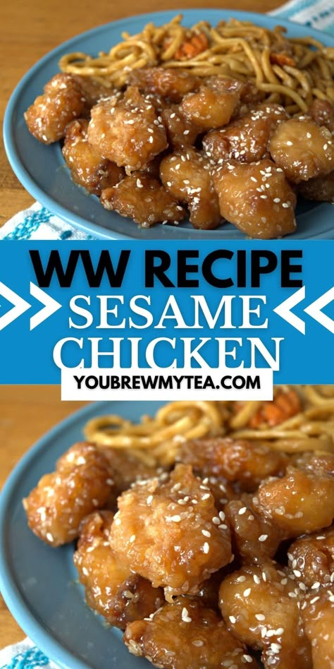 Homemade Sesame Chicken, Sesame Chicken Sauce, Crispy Sesame Chicken, Chicken Asian, Easy Sesame Chicken, Weight Watchers Meals Dinner, Chinese Chicken Recipes, Chicken Sauce, Pf Changs