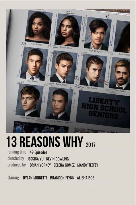 minimal polaroid series poster for 13 reasons why Netflix Series Poster Aesthetic, Thirteen Polaroid Poster, 13 Reasons Why Minimalist Poster, Thirteen Reasons Why Poster, Movies To Watch 13+, 13 Reasons Why Polaroid Poster, Netflix Series Poster, Netflix Series To Watch, 13 Reason Why