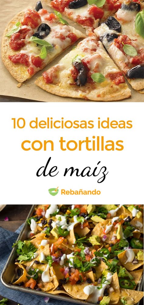 ¿Te has quedado sin ideas? Echa un vistazo a todo lo que puedes preparar con las típicas tortillas de maíz. Sácales el máximo provecho. Tortilla Pizza, Baking With Kids, Vegetable Pizza, Appetizer Recipes, Tacos, Food And Drink, Pizza, Favorite Recipes, Salad