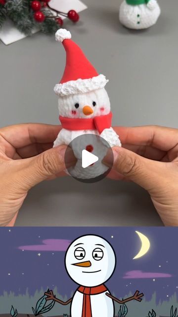 Paper Craft Ideas on Instagram: "Get into the holiday spirit by creating an adorable paper snowman! This fun craft idea is perfect for the Christmas season and will surely spark creativity in children and adults alike. Start by wrapping wool in tissue paper to form the body and secure it with a hairband. For the snowman’s head, use less wool and repeat the process. You can make a charming hat out of clay or paper and place it atop your snowman. Don’t forget to draw eyes and add delightful details to bring your creation to life. Your festive snowman is now ready to spread some holiday cheer!" Paper Towel Snowman, Tissue Paper Snowman, Snowman Paper Crafts, Creative Snowman Ideas, Santa Crafts For Kids, Snowman Puppet, Arts And Crafts For Kids Easy, Making Snowman, Paper Snowman