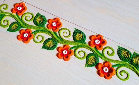 Wall Rangoli Design, Wall Side Rangoli Designs, Rangoli Designs Door Border, Door Side Rangoli Designs, Corner Rangoli Designs Easy, Simple Border Rangoli Designs, Side Rangoli Designs Easy, Door Rangoli Designs Simple, Door Border Rangoli Designs