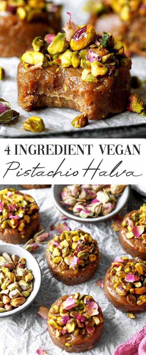 Healthier Vegan Pistachio Halva Pistachio Halva, Vegan Pistachio, Natural Juice, Pistachio Recipes, Vegan Baking Recipes, Raw Vegan Desserts, Vegan Candies, Raw Desserts, Healthy Sweets Recipes