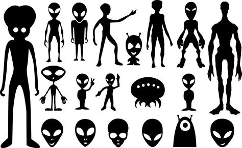 Aliens silhouette  #alien #cosmic #cosmos #monster #peace #Space #Spacecraft #spaceship #ufo #cartoon Africa Silhouette, Alien Halloween, Animal Vector, Retro Rocket, Png Logo, Silhouette Tattoos, Arte Alien, Halloween Silhouettes, Png Hd