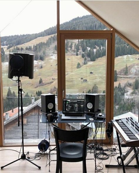 Basement Studio Music, Outdoor Recording Studio, Small Recording Studio, Wyoming Ranch, Music Studio Design, Acoustic Diffuser, Film Composer, Home Recording Studio Setup, Recording Studio Setup