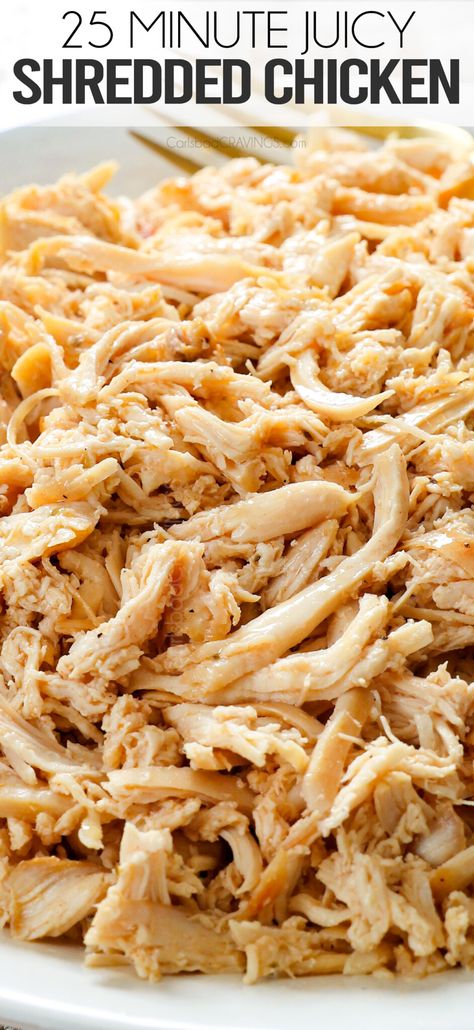 How to Make the JUICIEST Shredded Chicken! (Stove, IP or Slow Cooker) Shredded Chicken No Crockpot, The Best Shredded Chicken, Best Way To Cook Shredded Chicken, Diy Shredded Chicken, Shredded Chicken For Soup, Moist Shredded Chicken Crock Pot, Baked Chicken Breast For Shredding, How To Shredded Chicken, Easy Way To Make Shredded Chicken