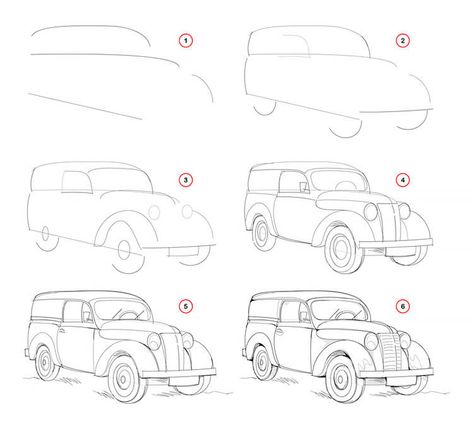 Car Easy Drawing, Draw A Car Easy, Sketching For Beginners, How To Draw Cars, Car Drawing Pencil, Car Drawing Easy, Step By Step Sketches, Beginner Drawing Lessons, Draw A Car