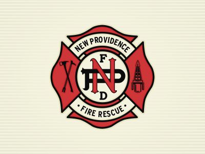 New Providence Fire Department Logo by Trevor Grouss Department Logo Design, Fire Department Logo, Fire Dept Logo, Firefighter Logo, Fire Badge, Academy Logo, Great Logos, Graphic Design Trends, Graphic Design Fun