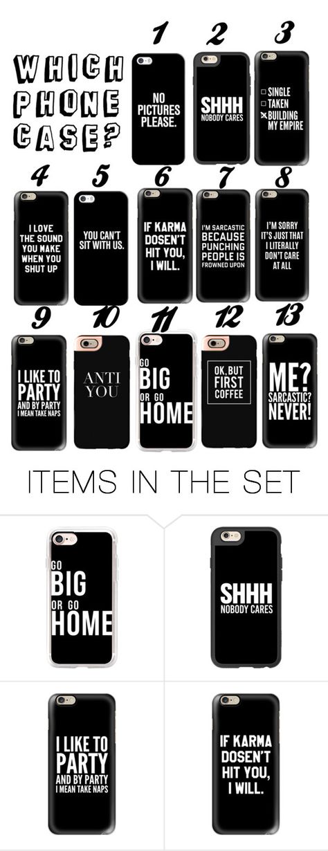 "Which Phone Case?" by nmdejager ❤ liked on Polyvore featuring art Iphone 6s Case Black, Bff Phone Cases, Phone Case Ideas, Black Iphone 7, Friends Phone Case, Funny Phone Cases, Phone Case Quotes, Cheap Phone Cases, Case Ideas