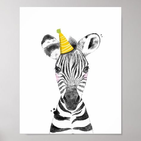 Zebra Birthday Party, Zebra Birthday, Zebra Party, Safari Animals Birthday, Zebra Painting, Lion Safari, Young Wild And Three, Birthday Hats, Animal Party Theme