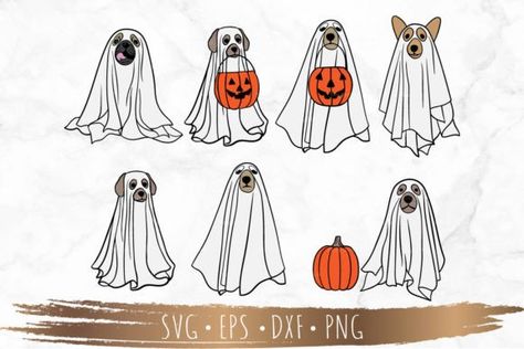 Ghost Dog Svg, Halloween Dog Tattoo, Halloween Dog Drawing, Ghost Dog Drawing, Ghost Dog Tattoo, Cricut Halloween Shirt, Dog Ghost, Spooky Season Svg, Space Svg