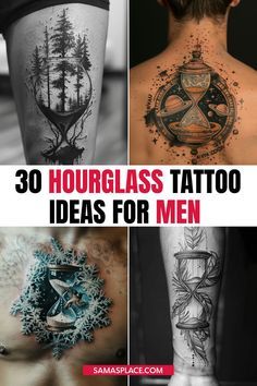 Explore hourglass tattoo ideas for men, symbolizing the passage of time, life’s balance, and the concept of impermanence. With detailed sand effects, intricate frames, or added elements like roses or skulls, hourglass tattoos represent the fleeting nature of time. Positioned on the forearm, shoulder, or back, these tattoos use shading to create a realistic and impactful design. Fine Line Time Tattoo, Tattoo Ideas For Men Forearm Creative, Patience Tattoo Design, Classy Tattoos For Men, Your Time Is Limited Tattoo, Hourglass Tattoo Ideas, Time Tattoo Ideas, Hourglass Tattoos, Mosaic Tattoo