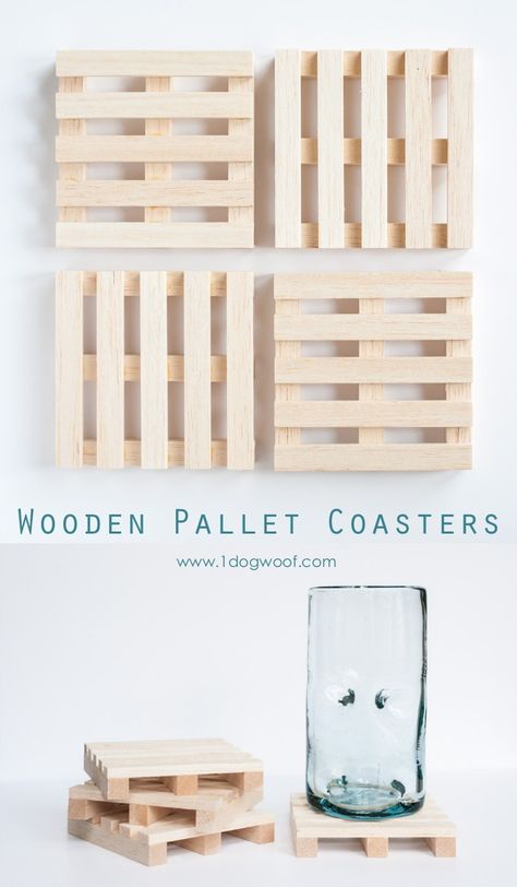 Pallet Art Diy, Mini Pallet Coasters, Pallet Coasters, Diy Popsicle Stick Crafts, Coasters Diy, Diy Projects Gifts, Popsicle Stick Crafts, Father's Day Diy, Diy Coasters