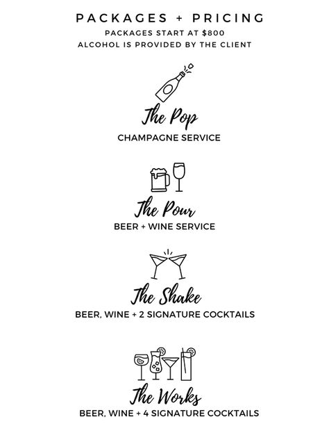 Instagram Bio Ideas Bartender, Bartender Price List, Unique Mobile Bar Ideas, Mobile Bartending Business Logo, Mobile Bar Price List, Private Bartender Setup, Wedding Bartending Business, Bartending Logo Ideas, Mobile Bar Business Cards