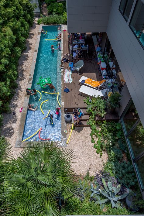 765 studio/residence - Pool - Atlanta - by TaC studios, architects | Houzz Long Narrow Pool, Narrow Pool, Ideas De Piscina, Kleiner Pool Design, Lap Pools, Deck Piscina, Piscina Interior, Small Swimming Pools, Cool Swimming Pools