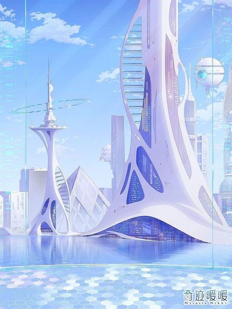 Dreamscape Architecture, Sci Fi Architecture, Sci Fi City, Futuristic Aesthetic, Min Min, Cyberpunk City, Fantasy City, Futuristic Art, Fantasy Places