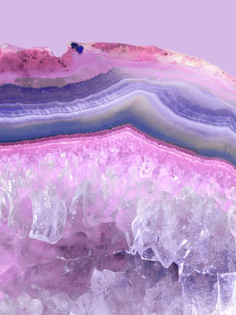 Ultraviolet and Pink Agate Art Print by cafelab - X-Small Agate Aesthetic, Agate Art, Lavender Aesthetic, Crystal Aesthetic, Couch Throw, Marble Wallpaper, Pastel Pink Aesthetic, Pink Agate, Fantasy Aesthetic