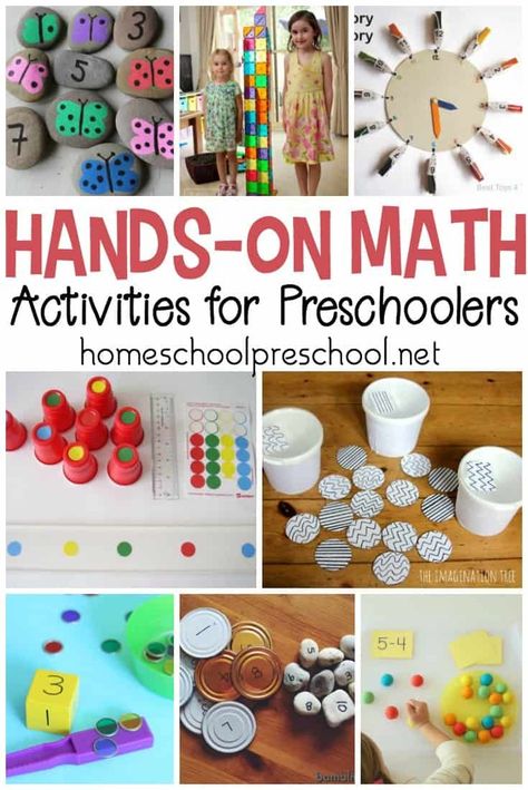 Ditch the workbooks and printables! Teach counting, math facts, and more with these hands-on preschool math activities. Hands On Math Activities, Math Activities For Preschoolers, Preschool Math Activities, Montessori Math Activities, Teaching Counting, Math Activities For Kids, Prek Math, Activities For Preschoolers, Math Workbook