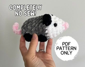 Mini Possum Crochet, Easy No Sew Crochet Animals, Mini Amigurumi Free Pattern No Sew, Crochet Amigurumi Possum Free Pattern, Crochet Opossum Amigurumi Free Pattern, Best Selling Crochet Amigurumi, Free Possum Crochet Pattern, Easy No Sew Amigurumi Free Pattern, Crochet Opossum Free Pattern