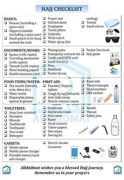 Hajj Checklist #husband #wife #marriage #muslim #islam #piouscouple #love #muslimah #quotes #islamicQuotes #Allah Hajj Packing Checklist, Hajj Packing List, Things To Pack For Umrah, Umrah Dua List, Umrah Travel Essentials, Umrah Packing Checklist, What To Pack For Umrah, Umrah Essentials Women, Umrah Checklist For Women