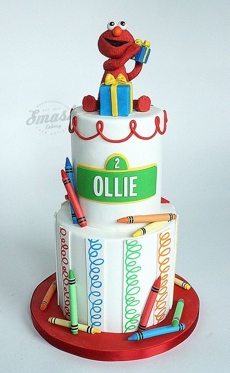 Cute!!! Elmos World Birthday Cake, Elmo’s World Birthday Cake, Elmo Cakes, Sesame Street Birthday Cakes, Elmo Birthday Cake, World Cake, Elmo Cake, Elmo World, Elmo Birthday Party