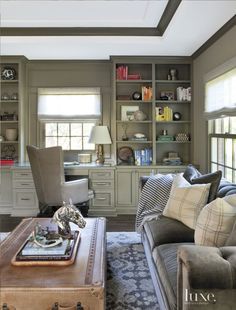 Home Office Decor. H Home Office Guest Room Combo Layout, Office Guest Room Combo Layout, Living Room Office Combo, Guest Room Combo, Studio In Casa, Guest Room Office Combo, Home Office Sofa, Home Office Guest Room Combo, Home Office/guest Room