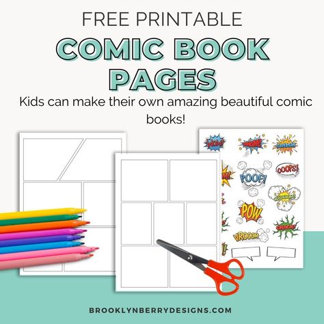 Free Comic Strip Template, Make Your Own Comic Book Free Printable, Comic Book Blank Pages, Finish The Comic Strip For Kids, Blank Comic Book Pages, Comic Template, Blank Comic Book, Comic Book Paper, Comic Book Template