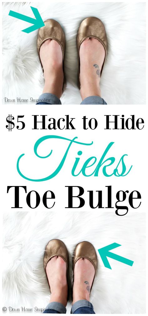 Genius $5 Tieks Hack to hide those ugly toe bulges! Tieks Outfit, Camel Flats, Dark Teal Dress, Tieks Shoes, Tieks Ballet Flats, Ballet Flats Outfit, Hiding Ugly, Clothing Guide, Shoes Hack