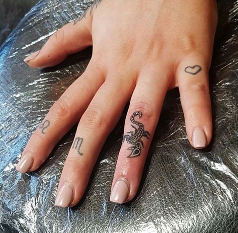 Scorpio Finger Tattoos For Women, Scorpio Hand Tattoos For Women, Scorpion Finger Tattoo, Scorpio Finger Tattoo, Tattoos Galaxy, Superhero Tattoos, Tatts Ideas, Tattoos For Women Small Meaningful, Thumb Tattoos