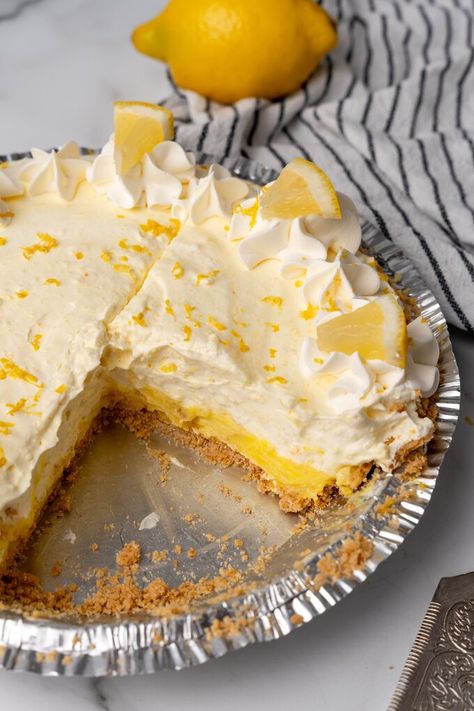 No Bake Lemon Pie – Mildly Meandering Lemon Pudding Pie, Cranberry Meringue Pie, No Bake Lemon Pie, Graham Cracker Dessert, Ready Made Pie Crust, No Bake Lemon, Lemon Pie Recipe, Lemon Cream Pies, Strawberry Pudding