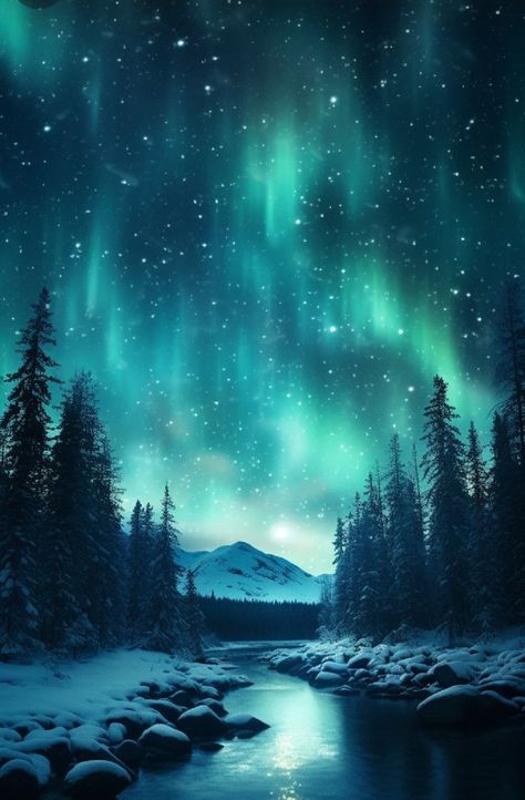 Phone Winter Wallpaper, Winter Landscape Aesthetic, Winter Scenes Wallpaper, Winter Mountain Aesthetic, Night Aesthetic Winter, Mountain Wallpaper Iphone, Winter Night Aesthetic, Wallpapers Winter, Fantasy Beach