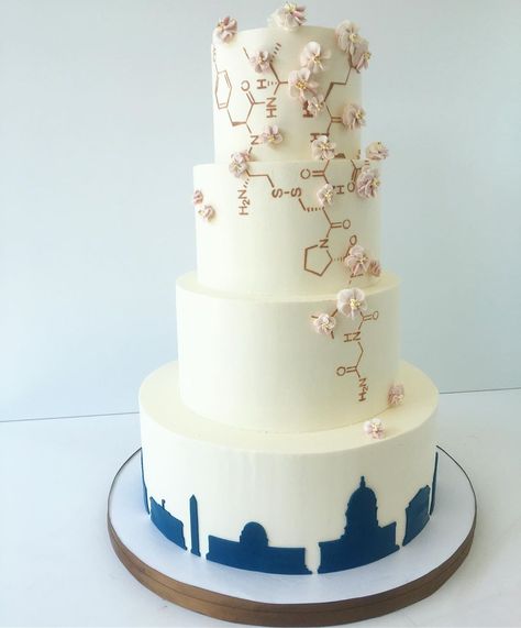 461 tykkäystä, 12 kommenttia - Lara Halabi (@fluffythoughtscakes) Instagramissa: ”Our couple definitely had some sweet chemistry going on... . . . #cake #cakes #oxytocin…” Chemistry Cake, Chemistry Wedding, Science Cake, Science Wedding, Graduation Party Cake, Mini Cakes Birthday, Science Chemistry, Tasty Baking, Graduation Cakes