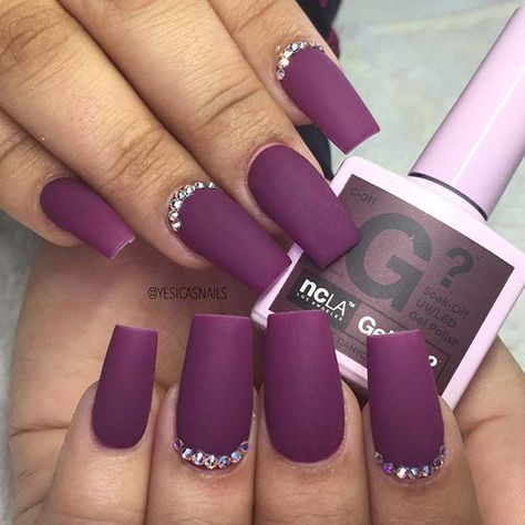 Matte Purple Nails. #nailart #nails #naildesigns #nailartdesigns #fashion #style #girl #womensfashion #mattenails #purplenails Matte Purple Nails, Purple Nail Art Designs, Purple Ombre Nails, Glitter Accent Nails, Matte Purple, Purple Nail Art, Nails Purple, Purple Nail Designs, New Nail Designs